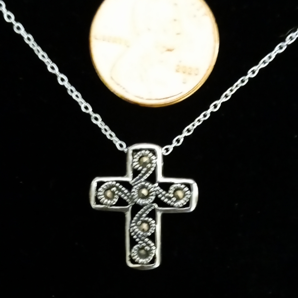 Sterling silver cute little cross necklace